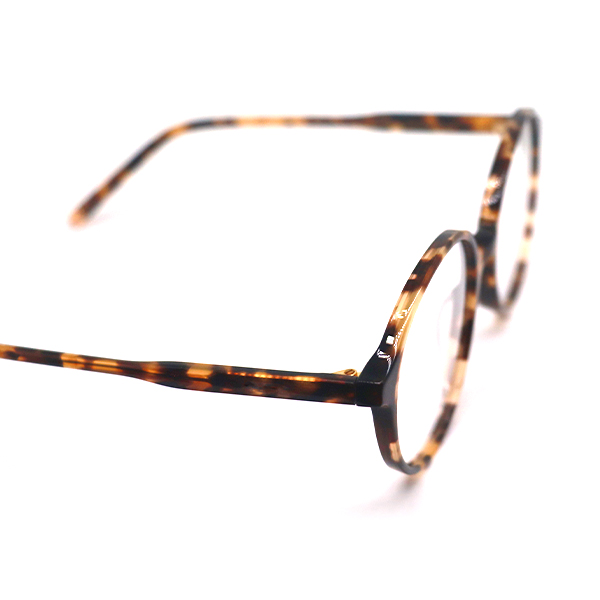 HCO002-Acetate Optical Frame with Patterned Acetate Material, Comotec 3-Barrel Hinge & Metal Cap Temple Tip High-End Eyewear OEM-3