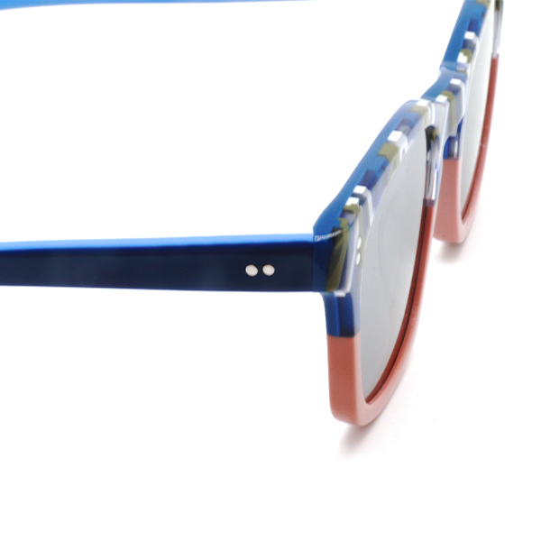 YC0451-Acetate Sunglasses with Comotec 5-Barrel Hinge, Two-Tone Color Design & Metal Pin Detail Dual-Color Laminated Frame Eyewear OEMODM-3