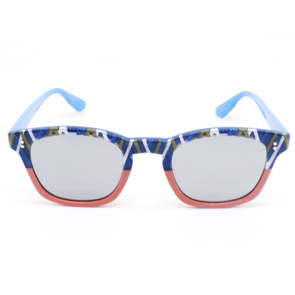 YC0451-Acetate Sunglasses with Comotec 5-Barrel Hinge, Two-Tone Color Design & Metal Pin Detail Dual-Color Laminated Frame Eyewear OEMODM-5