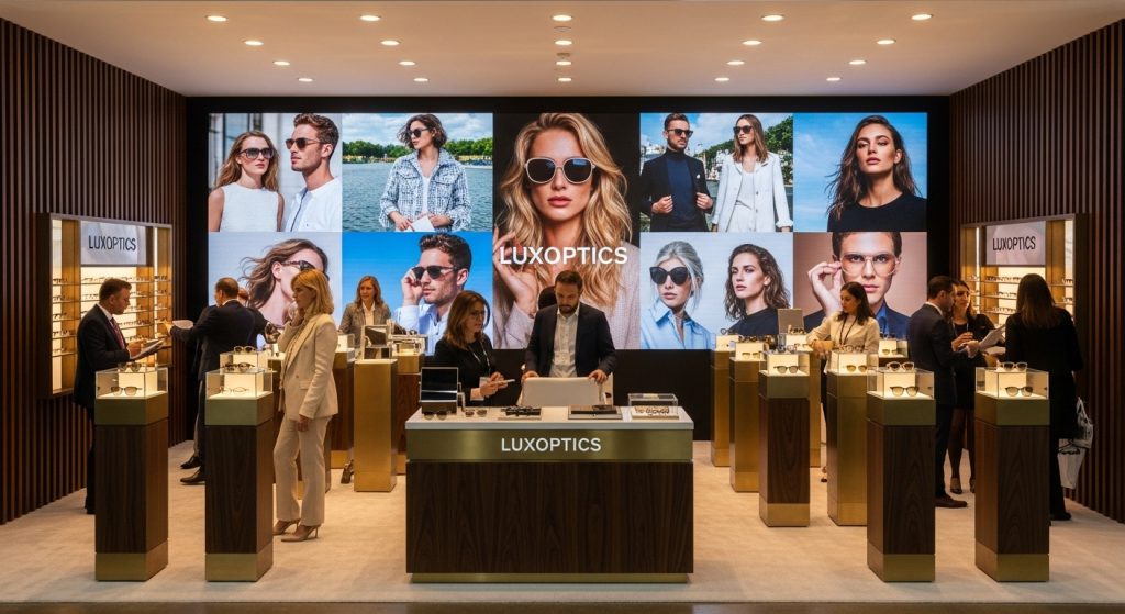 “High-end optical brand product display