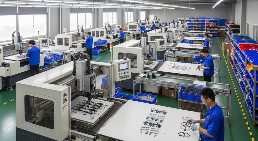 eyewear manufacturer with CNC machine
