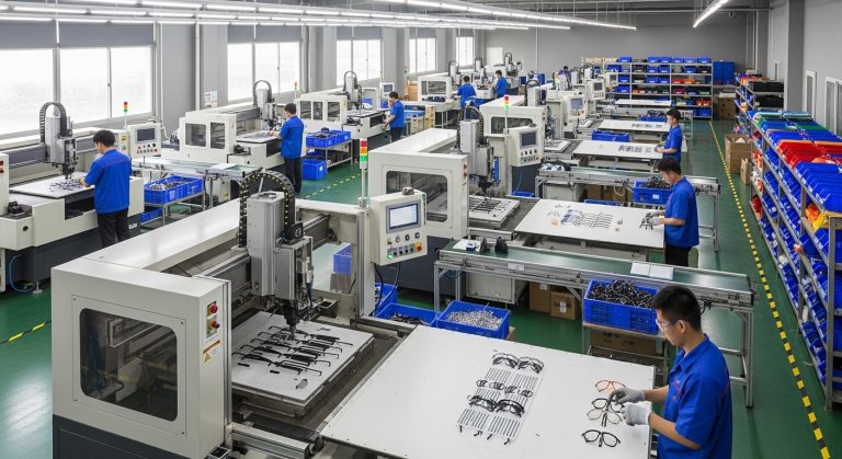 eyewear manufacturer with CNC machine